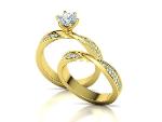 经典新娘莫比乌斯环订婚戒指和配套戒指套装