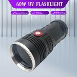 High Power 60W Black Light UV Flashlight Longwave Rechargeab